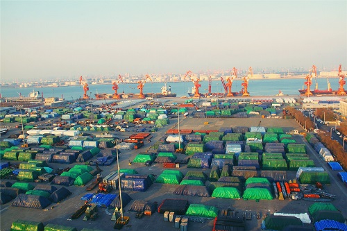 新年第一天 天津港人干劲足(图2)